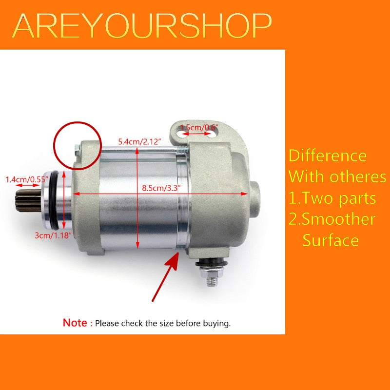 Areyourshop 12v Motorfiets Engine Start Starter Motor For EXC XC XCW 200 250 300 2008-2012 2014 55140001000 Heavy Duty 410W Bike