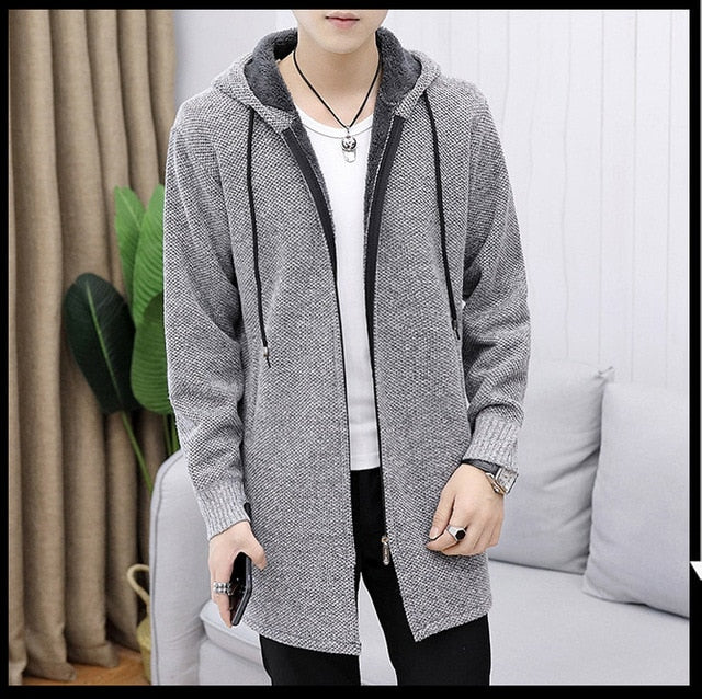 Winter Long Sweatercoat Zipper
