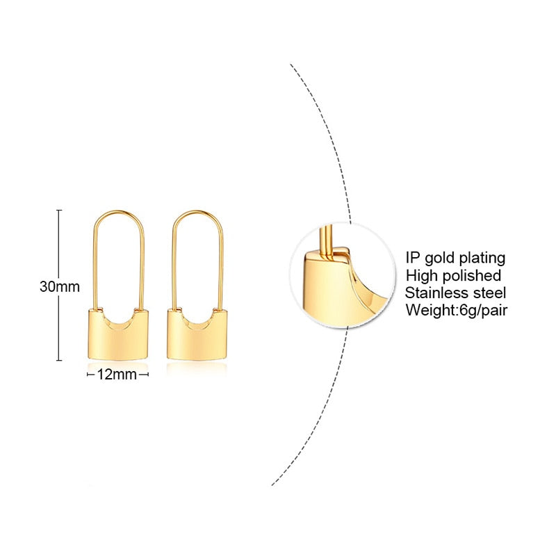 Padlock Drop Earrings