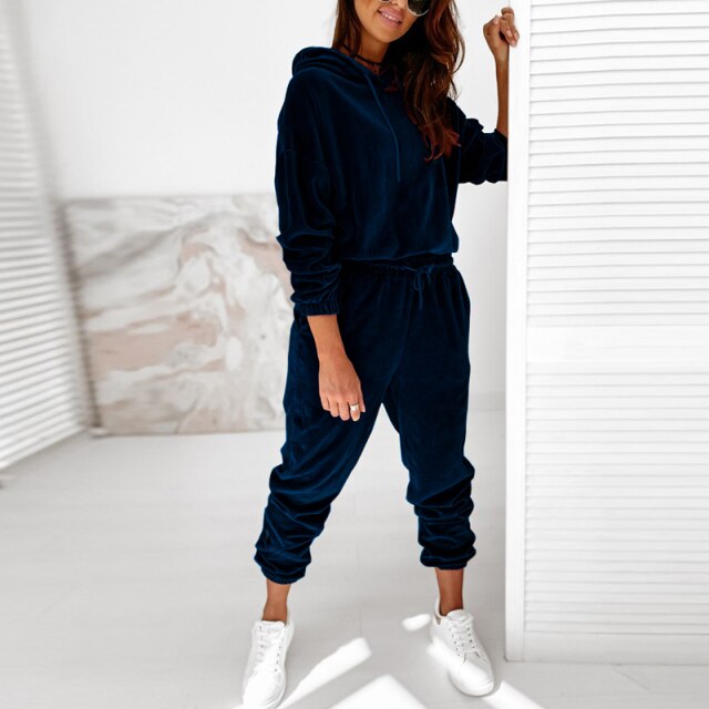 Alexis Women's Velour Hooded Jogger