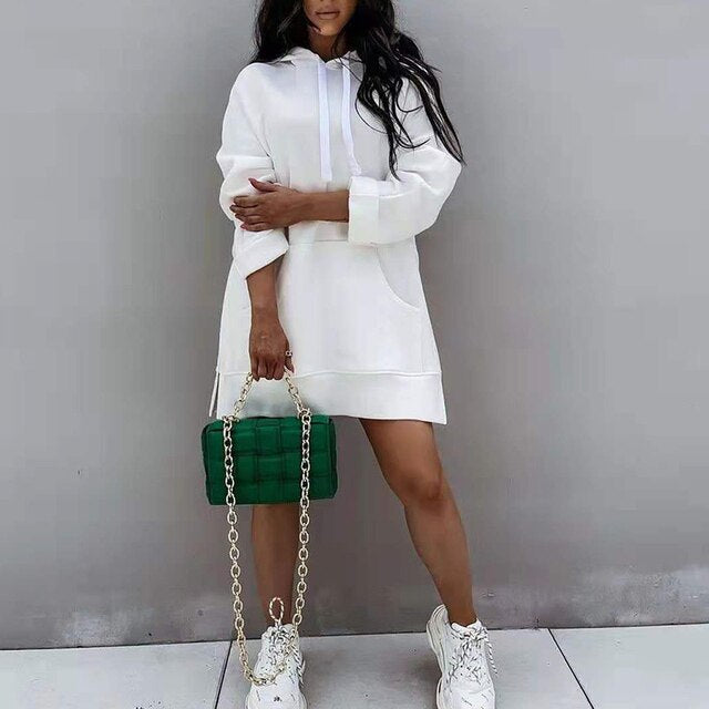 Nicolette Women's Hooded Sweatshirt Dress