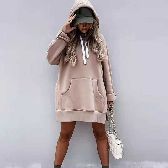 Nicolette Women's Hooded Sweatshirt Dress