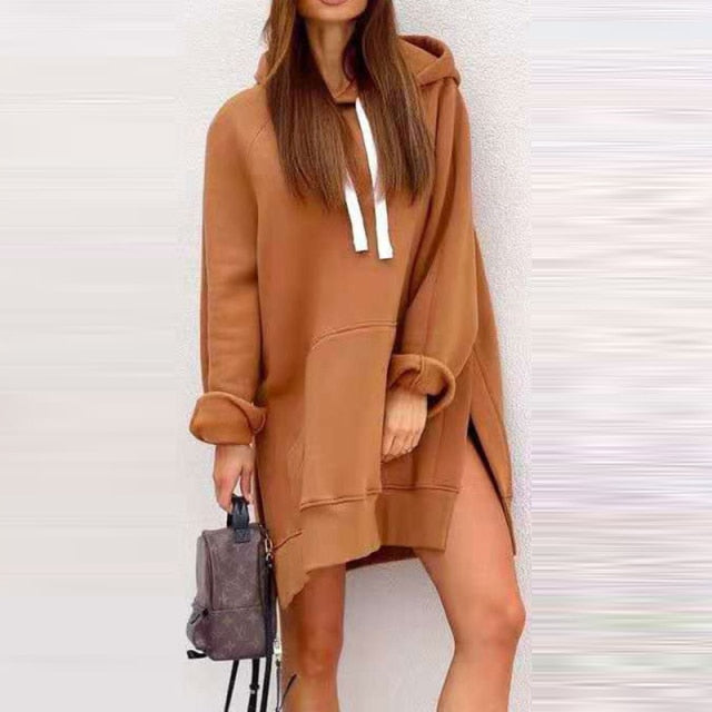 Nicolette Women's Hooded Sweatshirt Dress