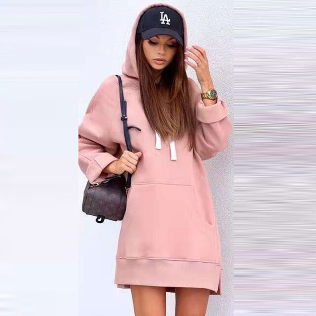 Nicolette Women's Hooded Sweatshirt Dress